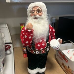 Pier 1 18” Morning Coffee Santa
